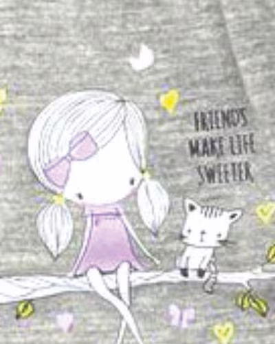 طوسی طرح دختر و گربه نشسته